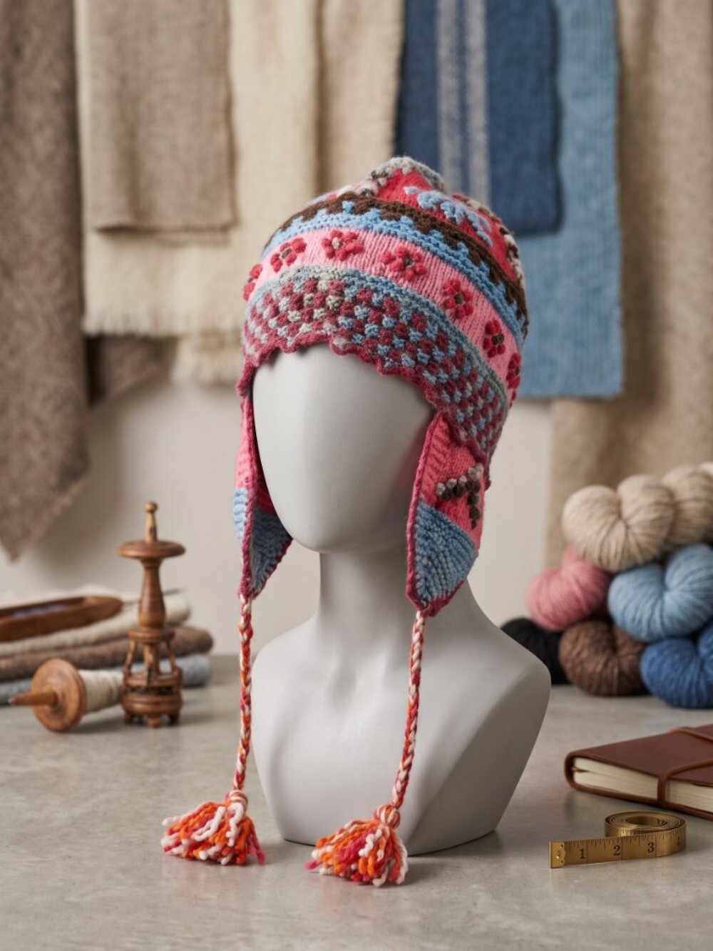 Handmade Peruvian Chullo Hat Sheep Wool Andean Earflaps